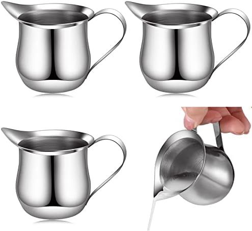 4 Pieces Creamer Pitcher Bell Shaped Creamer 3 Ounce Espresso Pouring Cup Stainless Steel Creamer... | Amazon (US)