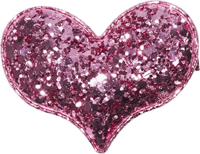 Anna Belen"Olivia" Glitter Heart Hair Clip O/S Pink | Amazon (US)