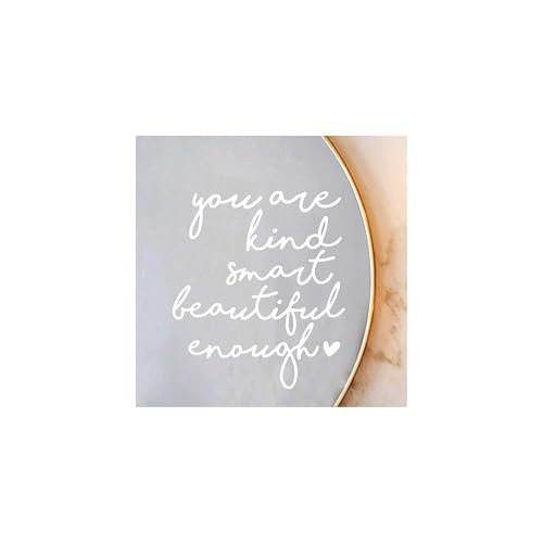 2 x Mirror Decal Vinyl, Positive Affirmation Decal, Affirmation Stickers for Mirror, for Kids, for Teens, Bathroom Decor, You Are Kind Stickers, Set of 2 (White) | Amazon (US)