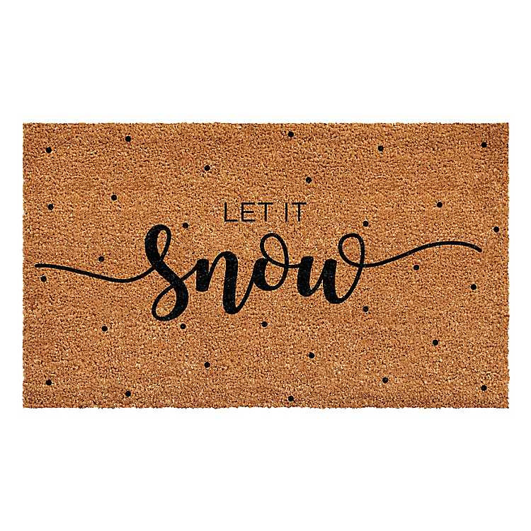 Let it Snow Polka Dot Coir Doormat | Kirklands