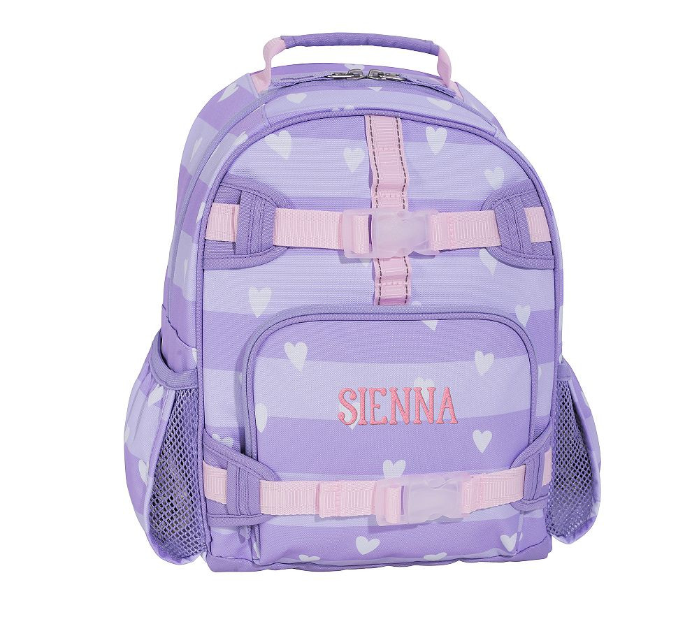 Lavender Stripe Heart Mackenzie Backpack