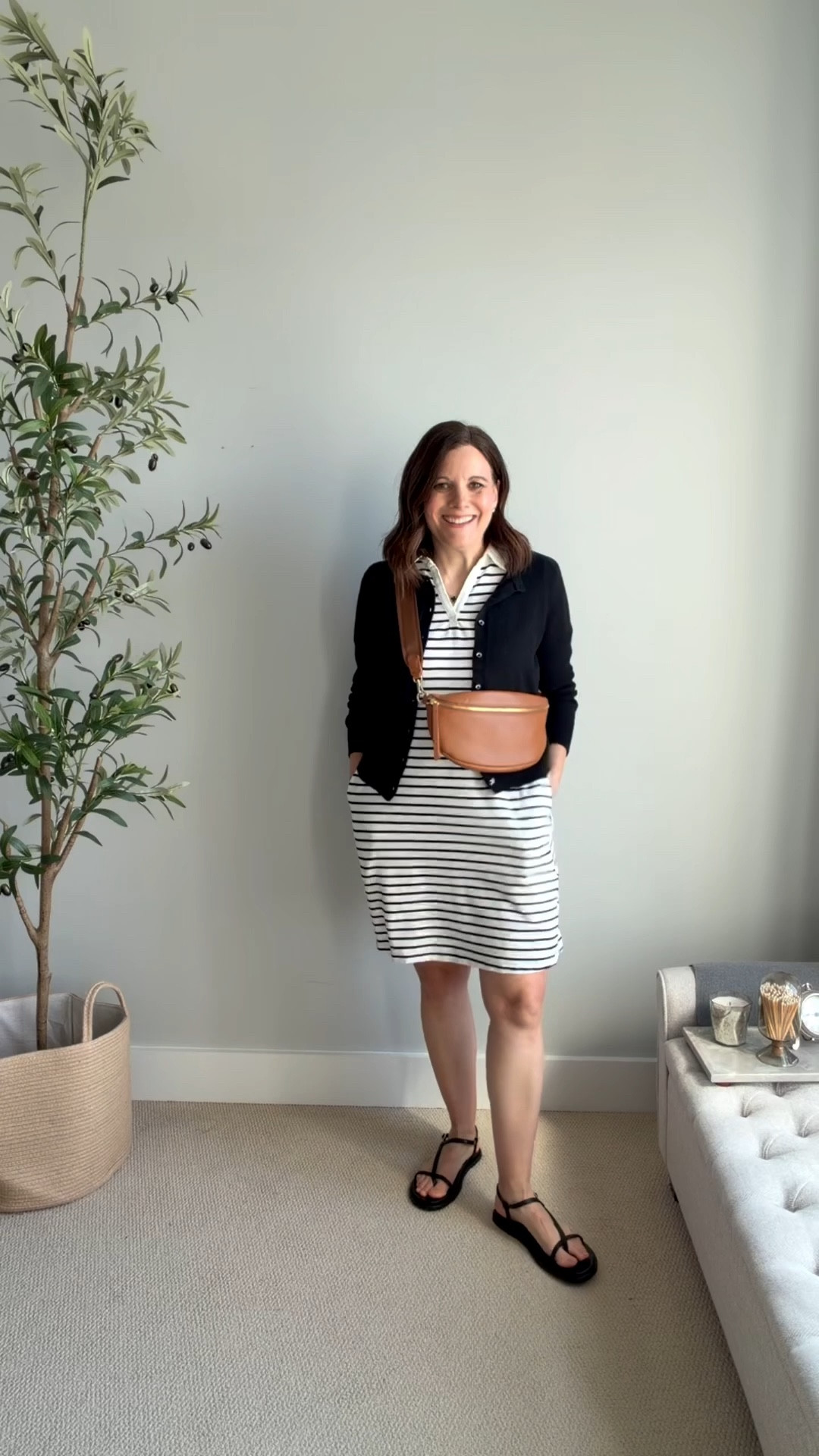 Long weekend capsule outfit fit notes: ⁠⁠Amazon Breton stripe collared dress: I wore this nonstop last year. Has pockets, hits right above the knee, A-line shape. Wear with sneakers or sandals. ⁠⁠I’m in a medium. Black crewneck cardigan: this one is from @oldnavy (size up to a M or L).⁠ ⁠@target black strappy sandals: very cushioned sole. Fits TTS. 

 

 

#LTKMidsize #LTKSaleAlert #LTKOver40