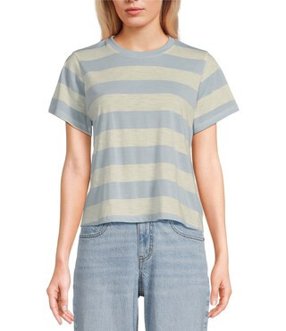 Stripe Short Sleeve Boxy T-Shirt | Dillard's