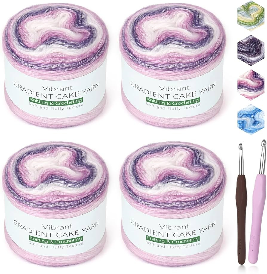 Katech Gradient Cake Yarn for Crocheting-Multicolor Soft Rainbow Cotton Crochet Yarn for Scarves,... | Amazon (US)