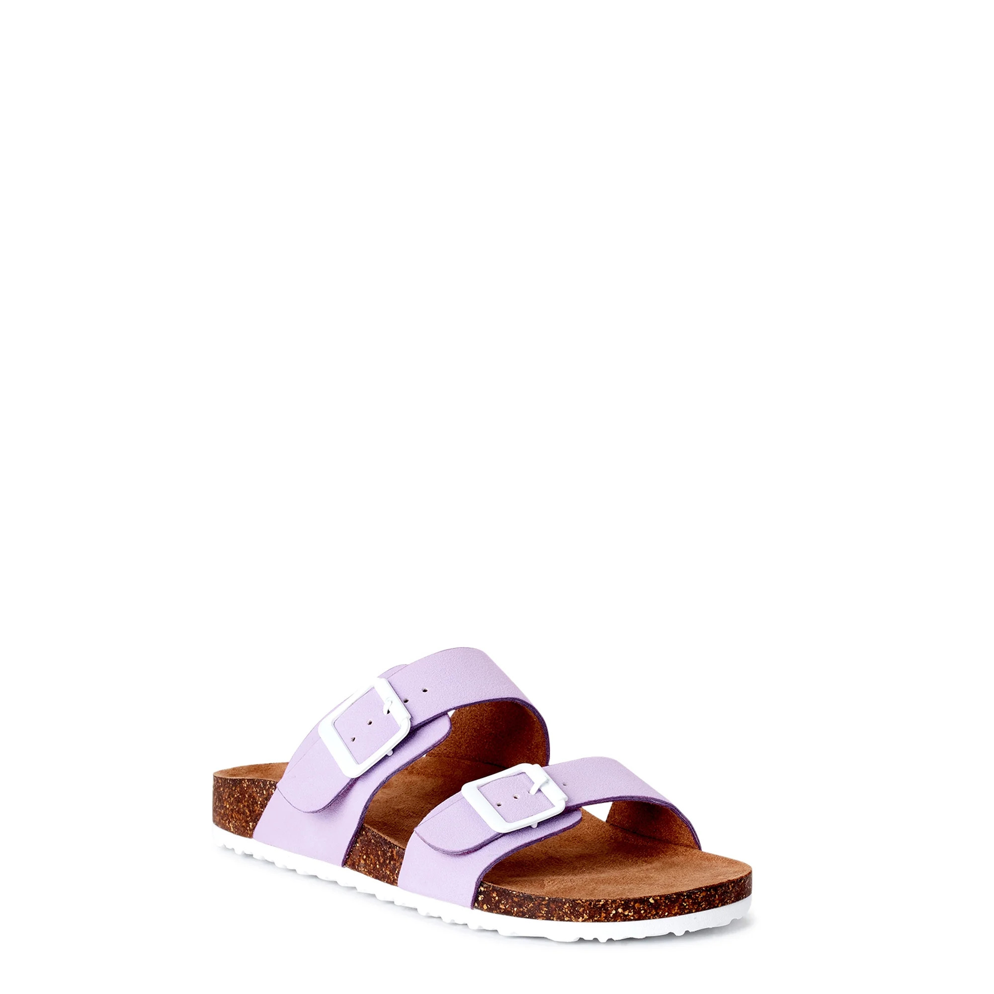 Time and Tru Two-Band Footbed Slides (Women's) | Walmart (US)
