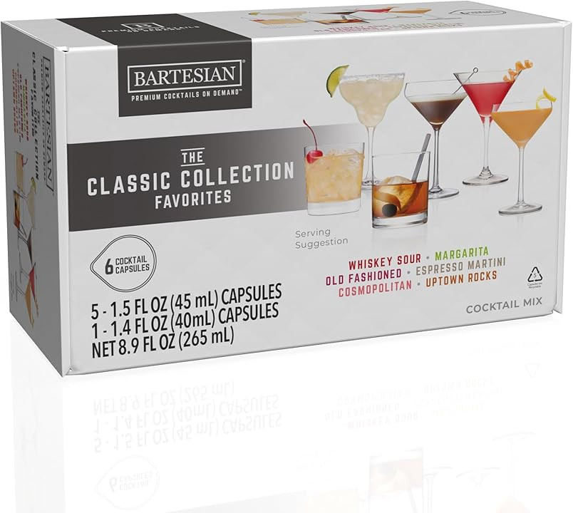 The Classic Collection Capsules, Variety Pack of 6 for Bartesian Premium Cocktail Maker (55524) | Amazon (US)