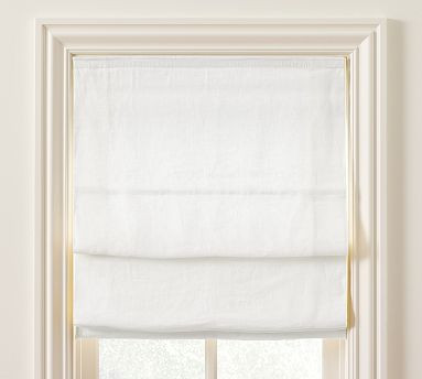 Custom Belgian Linen Dual Roman Light Filtering Shade | Pottery Barn (US)