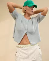 Aerie unREAL Short Sleeve Cardigan | Aerie