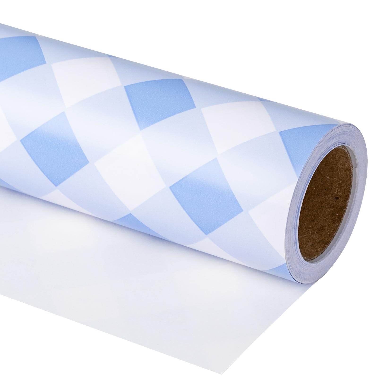 RUSPEPA Wrapping Paper - Mini Roll - Baby Blue Plaid White Background Design Perfect for Wedding,... | Amazon (US)