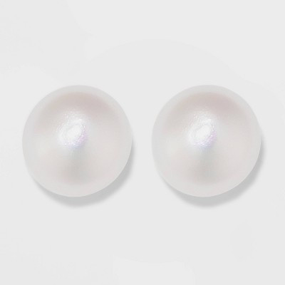 Sterling Silver Freshwater Pearl Stud Fine Jewelry Earrings - A New Day™ Silver/White | Target