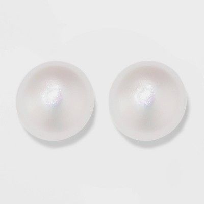 Sterling Silver Freshwater Pearl Stud Fine Jewelry Earrings - A New Day™ Silver/White | Target