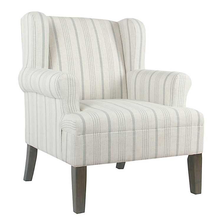 Dove Gray Stripe Accent Chair | Kirkland's Home