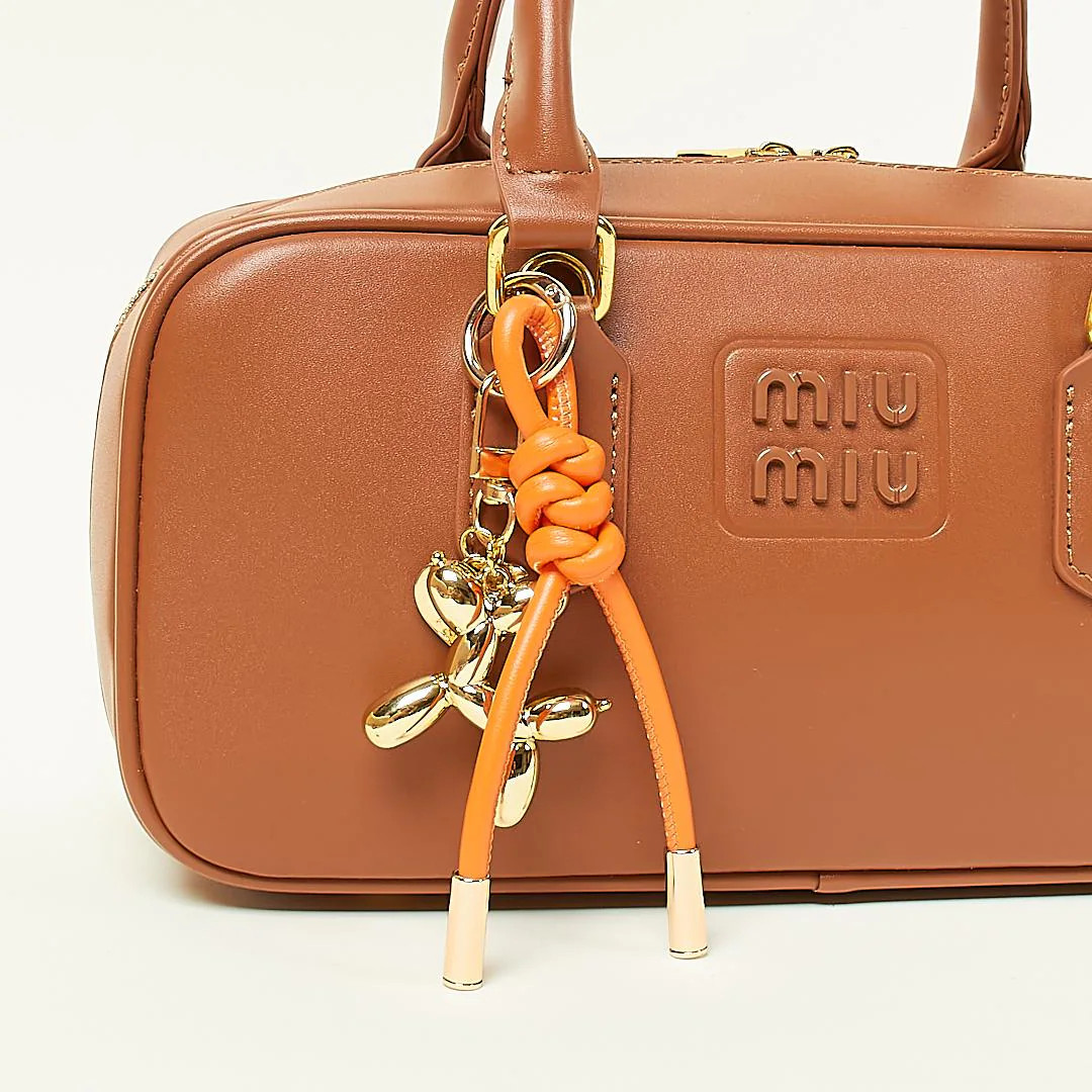 Leather Rope Keychain Bag Charm With Balloon Dog Cute Girls Chain Bag Accessories for Purse Backp... | Etsy (US)