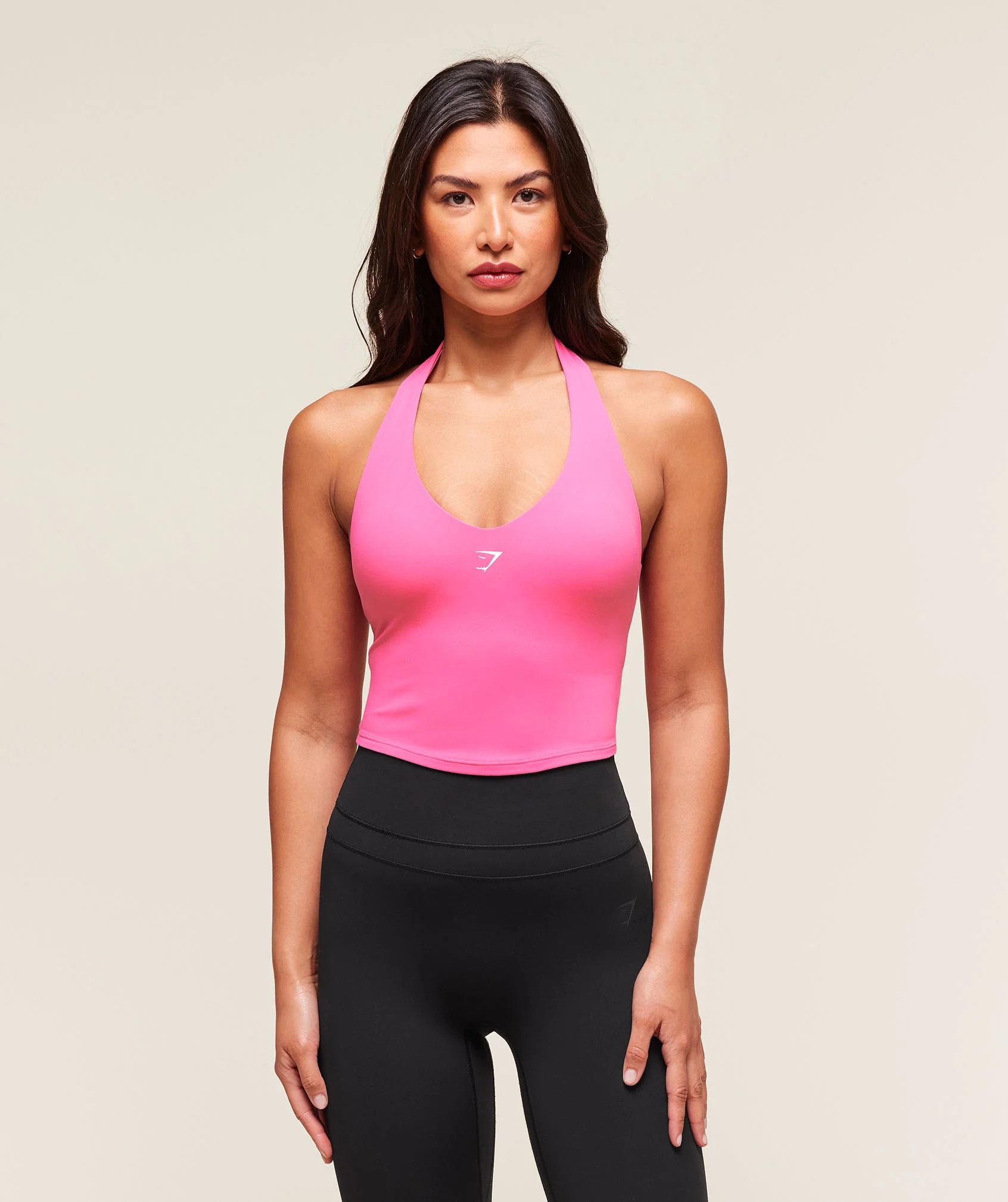 Gymshark Halter Neck Cami with Shelf - Energy Pink | Gymshark US