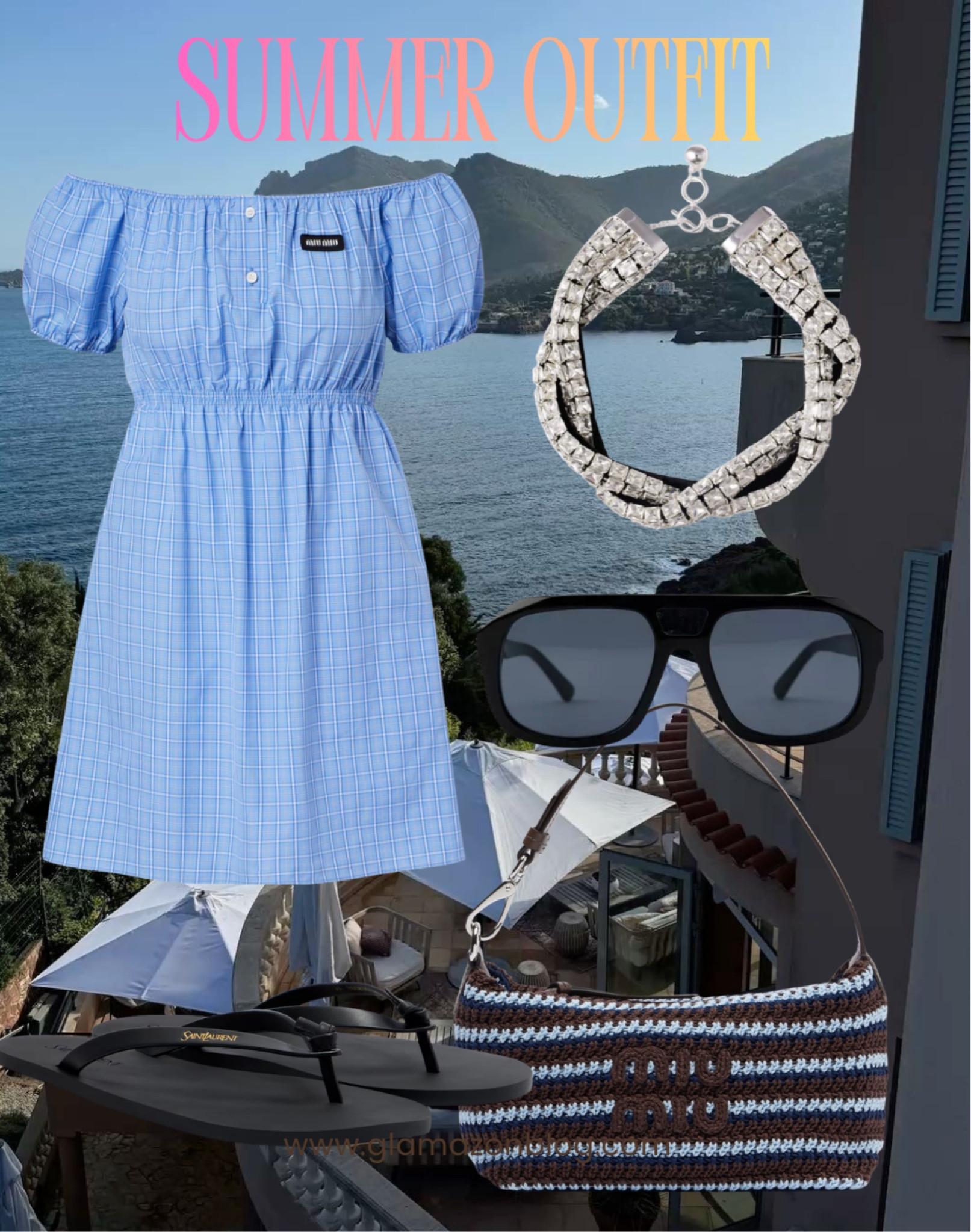 Miu miu bag, miu miu dress, blue dress, holiday dress, summer dress, ysl shoes, Mytheresa, crochet bag 

#LTKsummer #LTKunboxing #LTKeurope