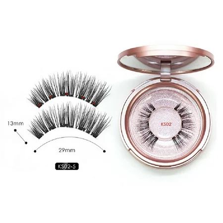 Magnetic False Eyelashes Eye Lashes Extension Natural Liquid Eye-liner + Tweezer | Walmart (US)