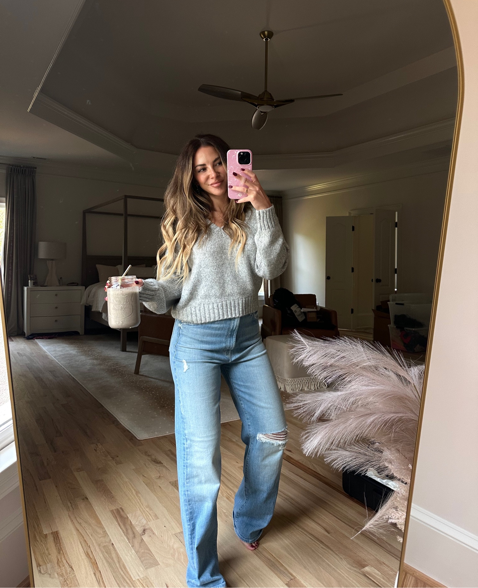 This sweater is soooo soft!! And perfect length. 
I’m in the small! 
Jeans true to size 

#LTKstyletip #LTKfindsunder100 #LTKSeasonal