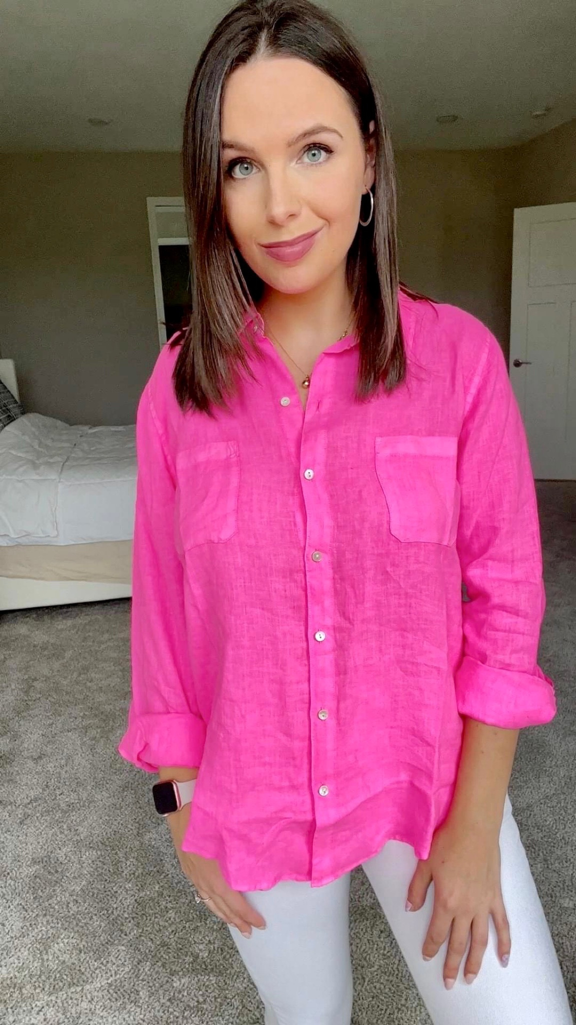 Lilly Pulitzer Sea View Linen Button Down Top