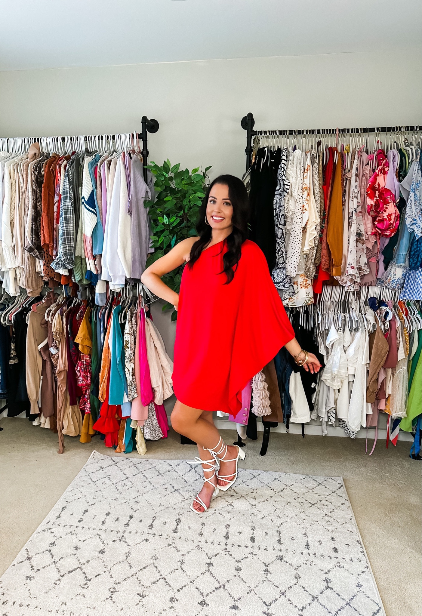 Under $30 amazon one shoulder ruffle dress (small, 5+ colors) and under $40 white lace up heels (tts) love this for a wedding guest, date night or Valentine’s Day! #founditonamazon 

#LTKshoecrush #LTKwedding #LTKunder50