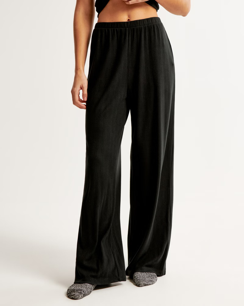 Pointelle Wide Leg Pant | Abercrombie & Fitch (US)