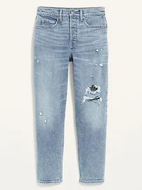 Extra High-Waisted Button-Fly Curvy Sky Hi Straight Ripped Jeans for Women | Old Navy (US)