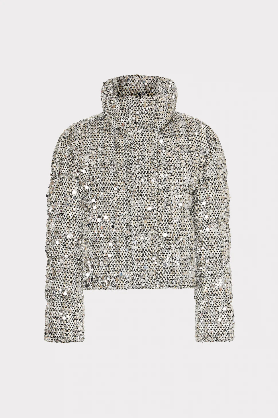 Hayes Sequin Tweed Puffer | MILLY