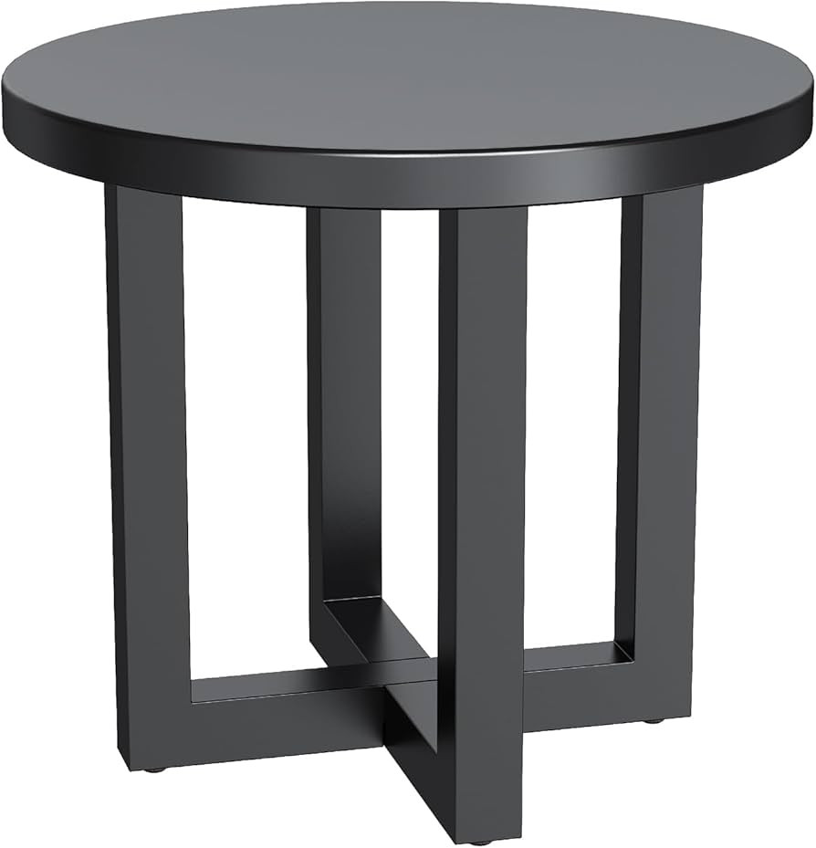 Metal Outdoor Round Table, 2-Tier Sturdy Patio End Table Weather Resistant, 18.5" * 18.5" * 16.5"... | Amazon (US)