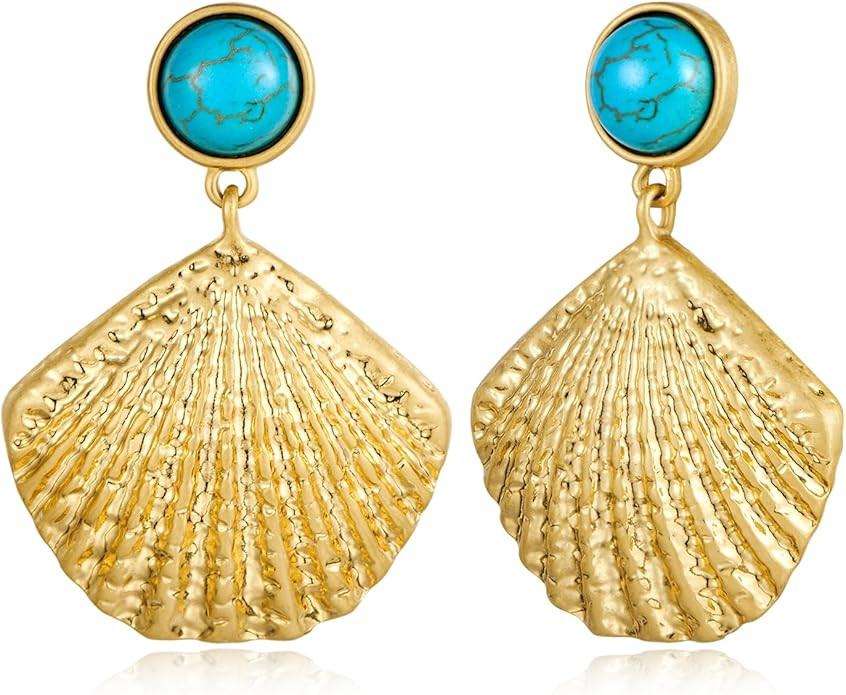 LILIE&WHITE Seashell Stud Earrings For Women Gold Earrings Seashore Earrings Nautical Jewelry For... | Amazon (US)