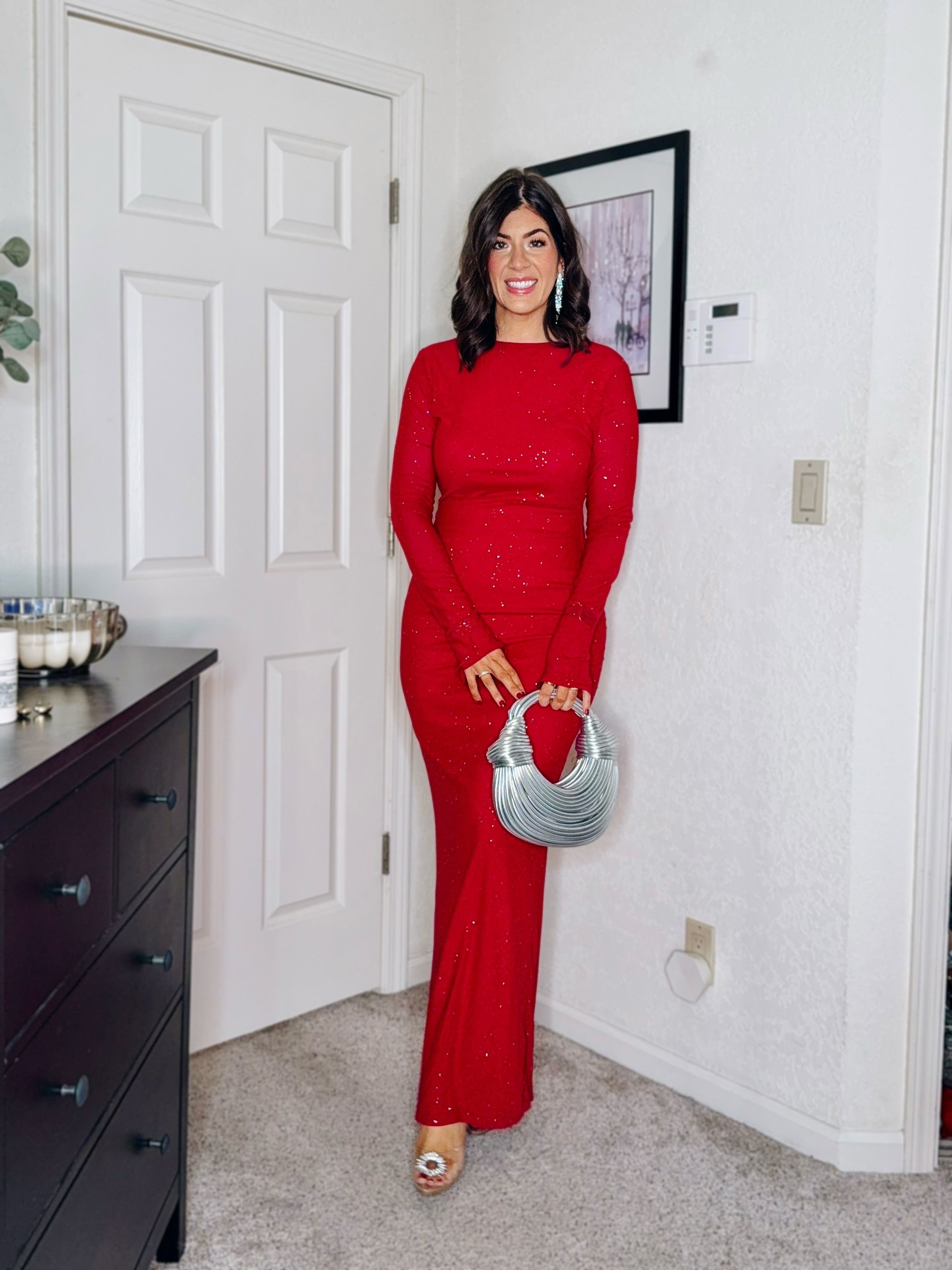 In a large dress 

#LTKFindsUnder50 #LTKOver40 #LTKMidsize