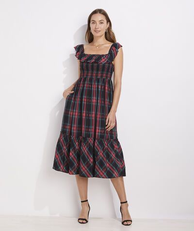 Après Tartan Ruffle Midi Dress | vineyard vines