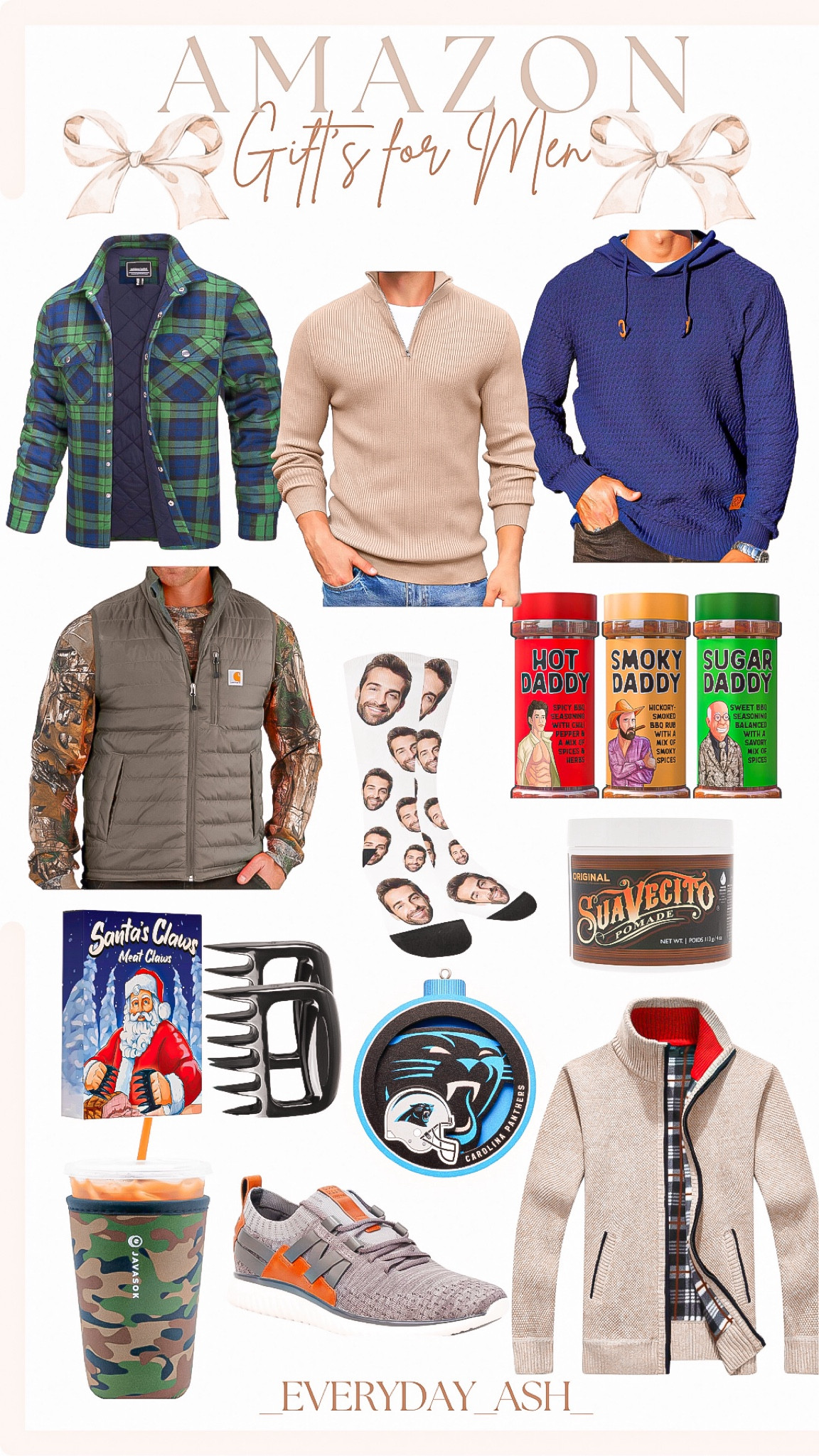Men’s gifts - Amazon 

Black Friday sales, men’s gifts, Amazon sales, men’s plaid shirt, flannel shirt, Thanksgiving outfit, gifts for men, men gift guide, blue sweater, carhartt vest, personalized socks, grill seasonings, hair products, hair gel, Christmas ornament, men’s work wear, men’s sweater, hair pomade, coffee koozie, men stocking stuffer , kitchen finds, Amazon home finds, meat claws 

#LTKCyberWeek #LTKGiftGuide #LTKMens