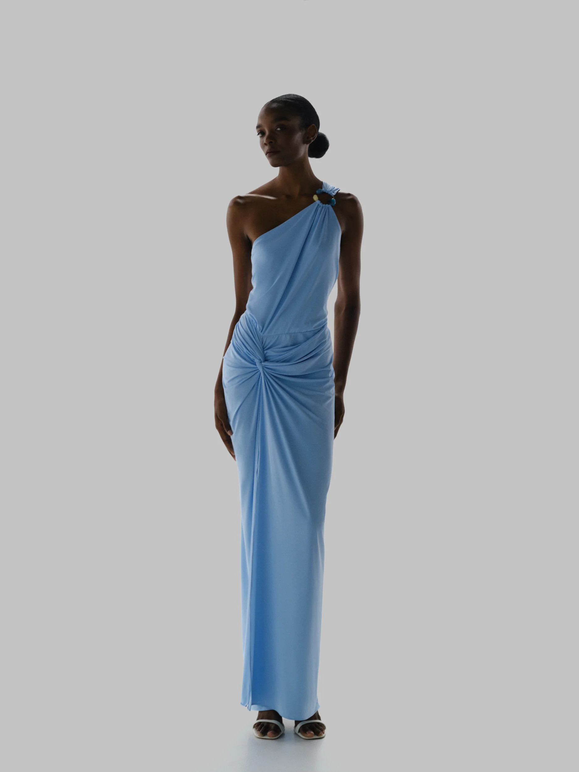 Canoa Maxi Dress Blue in Jersey - Spring Summer 26 | BAOBAB INT