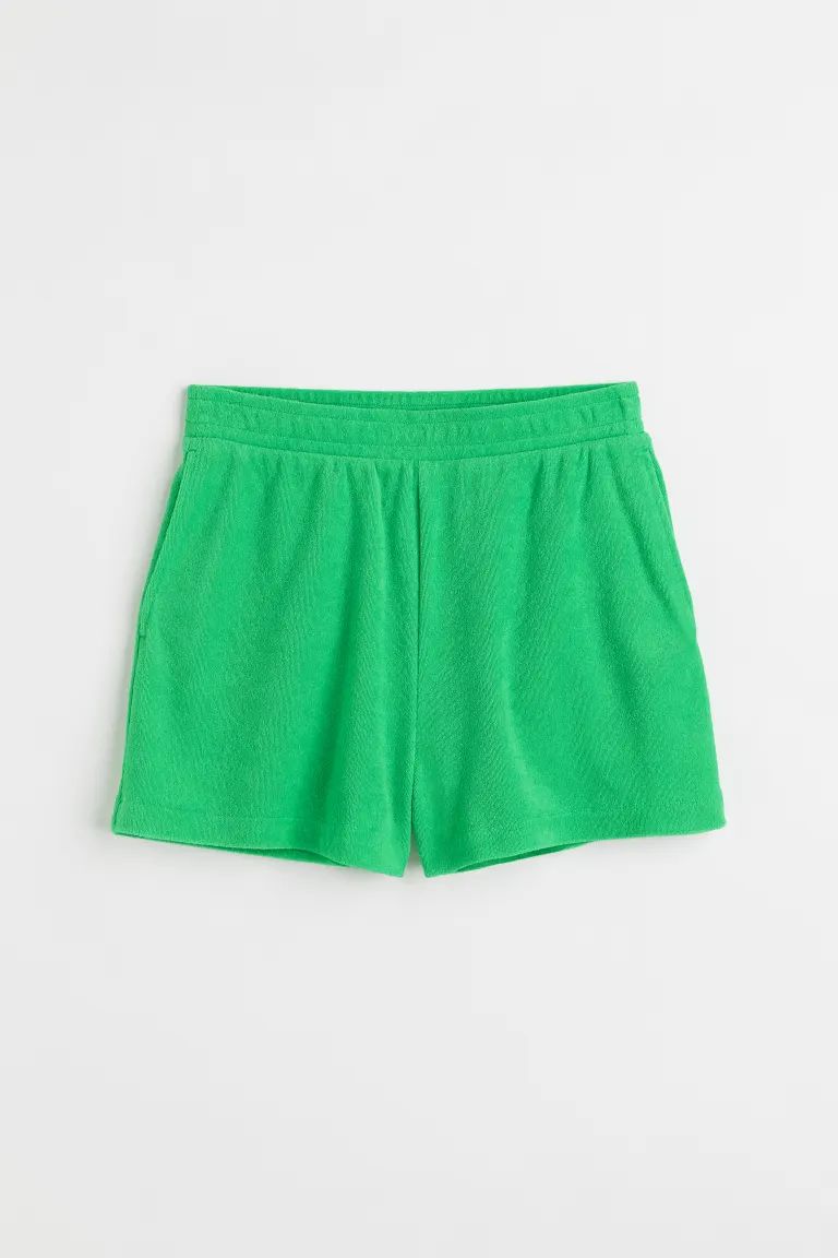 New ArrivalShorts in lightweight terry. Covered elastic at waistband and discreet side-seam pocke... | H&M (US)