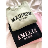 Custom Embroidered Kids Sweatshirt, Personalized Name Toddler Crewneck | Etsy (US)