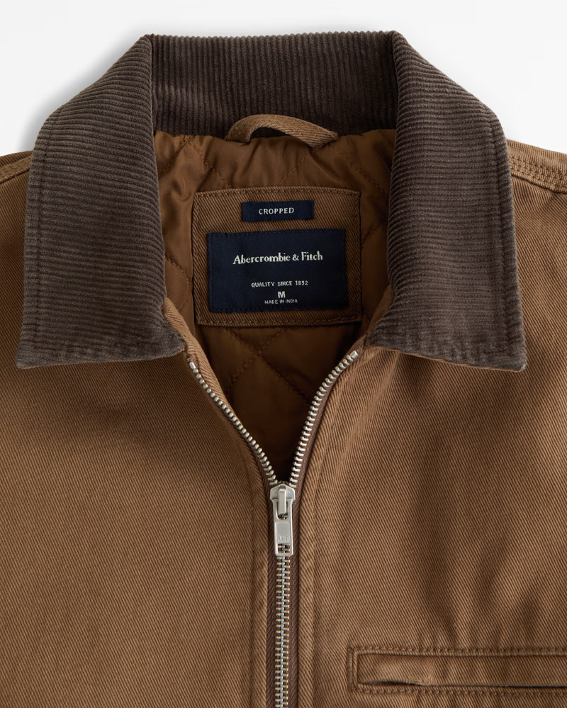 Cropped Zip Workwear Jacket | Abercrombie & Fitch (US)