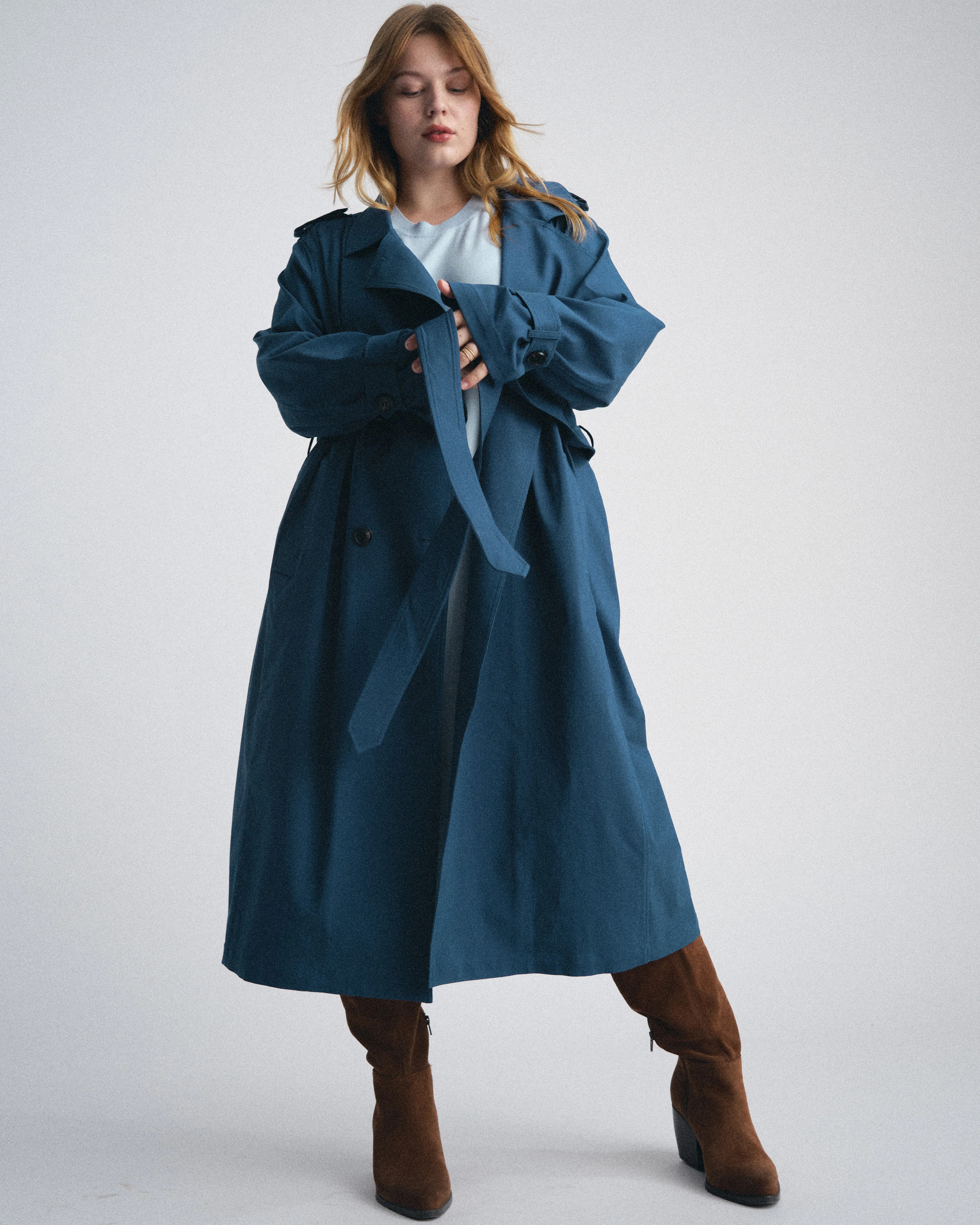 Henning x US Park Soft Trench - Deep Teal | Universal Standard