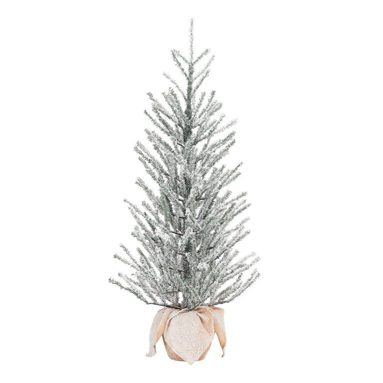3ft PVC snow Tree in Burlap Tips: 245 ,Material: PVC ,Lights: N/A, Girth Dia.: 19in - Walmart.com | Walmart (US)