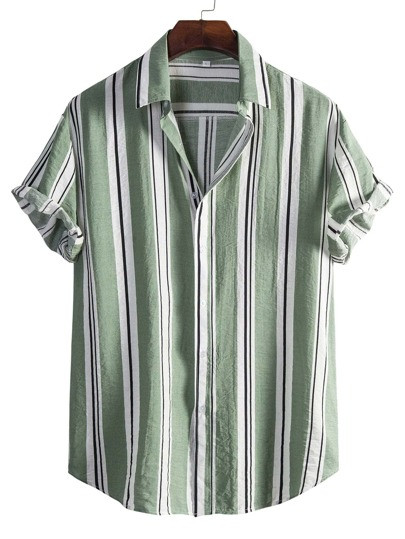Men Striped Button Up Shirt | SHEIN