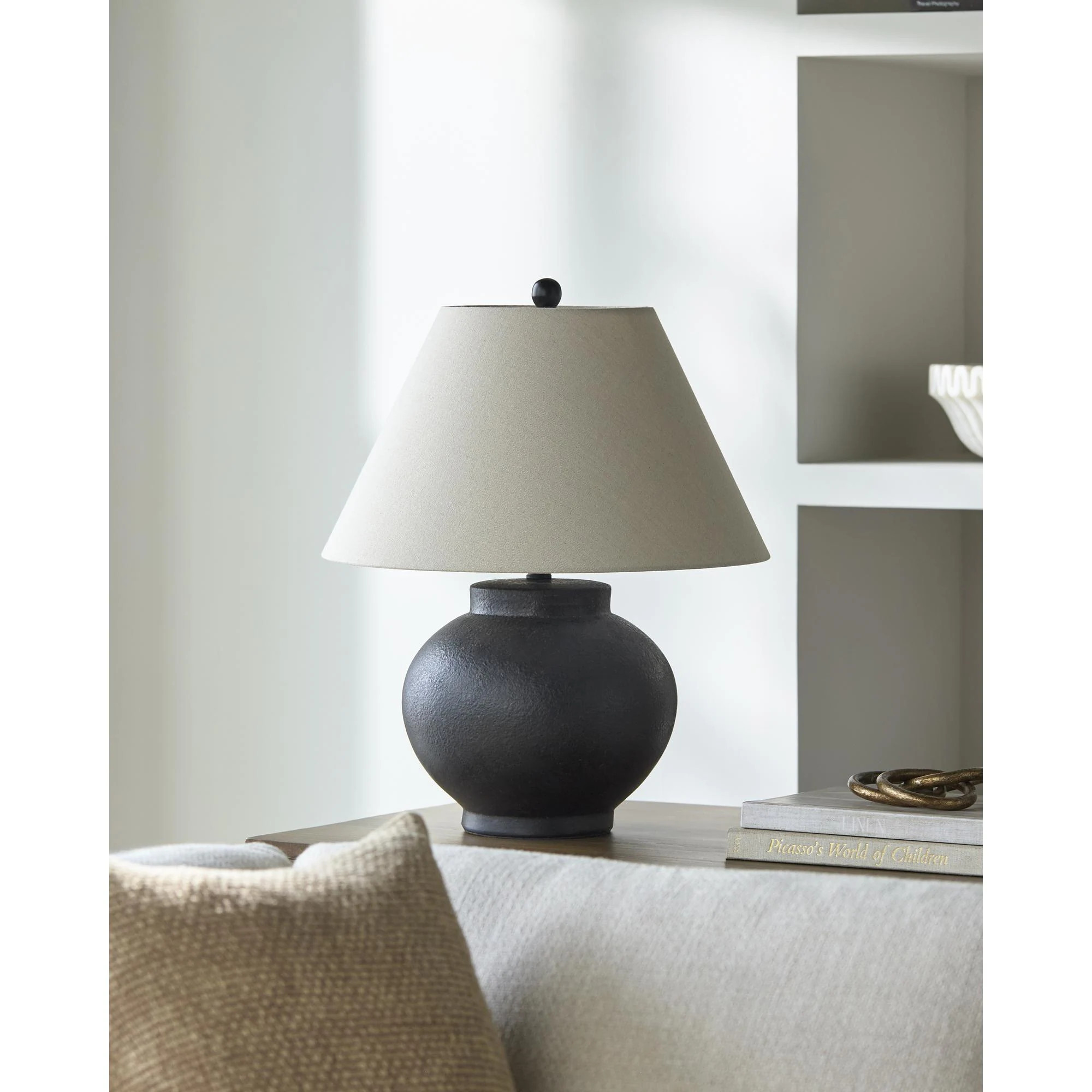 Livabliss Youri Traditional Accent Table Lamp - Black/Beige | Overstock