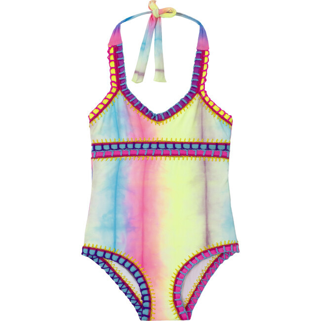 PQ Toddler Swim - Rainbow Embroidered One Piece (Prints, Size 10Y) | Maisonette | Maisonette