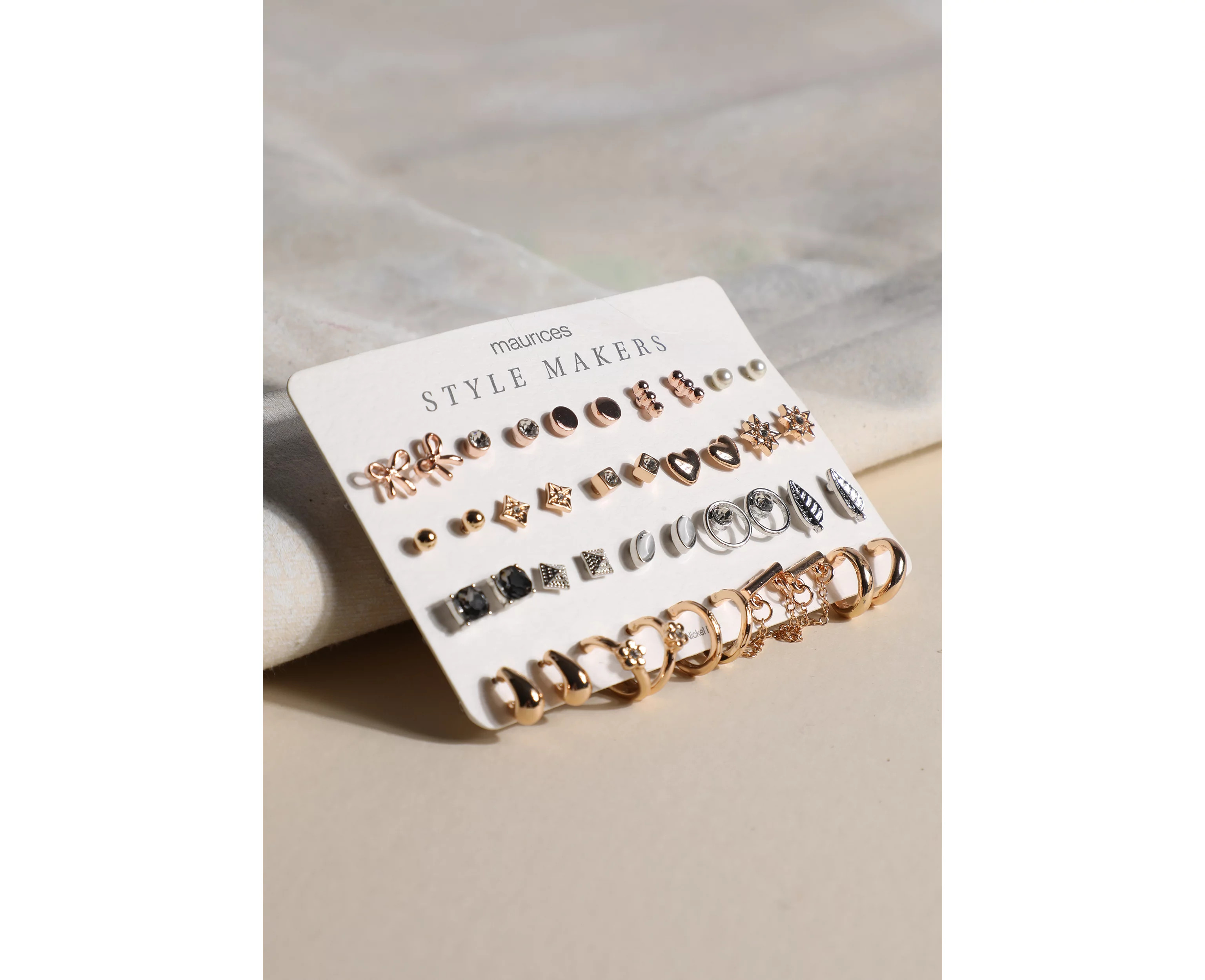 Gold Mixed Stud And Hoop Earring Set | maurices | Maurices