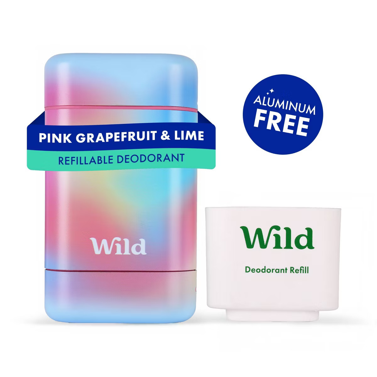 Wild Cosmetics - Refillable Ombre Case with Grapefruit & Lime - Aluminum Free Deodorant - Starter... | Target