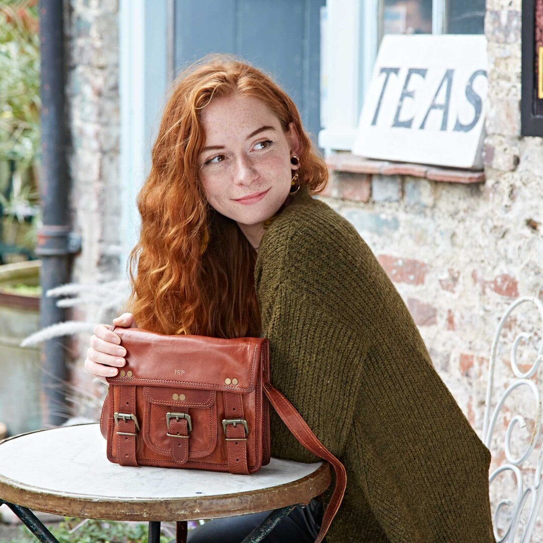 Personalised Vintage Style Leather Satchel Handmade Shoulder - Etsy UK | Etsy (UK)