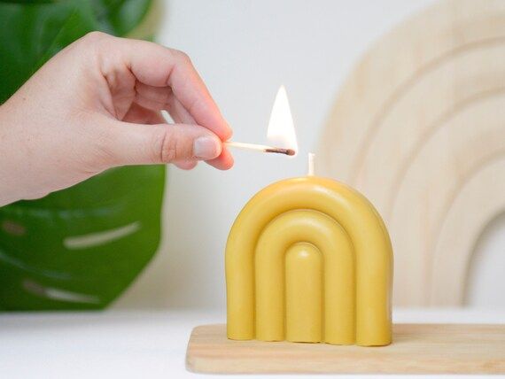 Rainbow Arch Beeswax Candles, Aesthetic | Etsy (US)