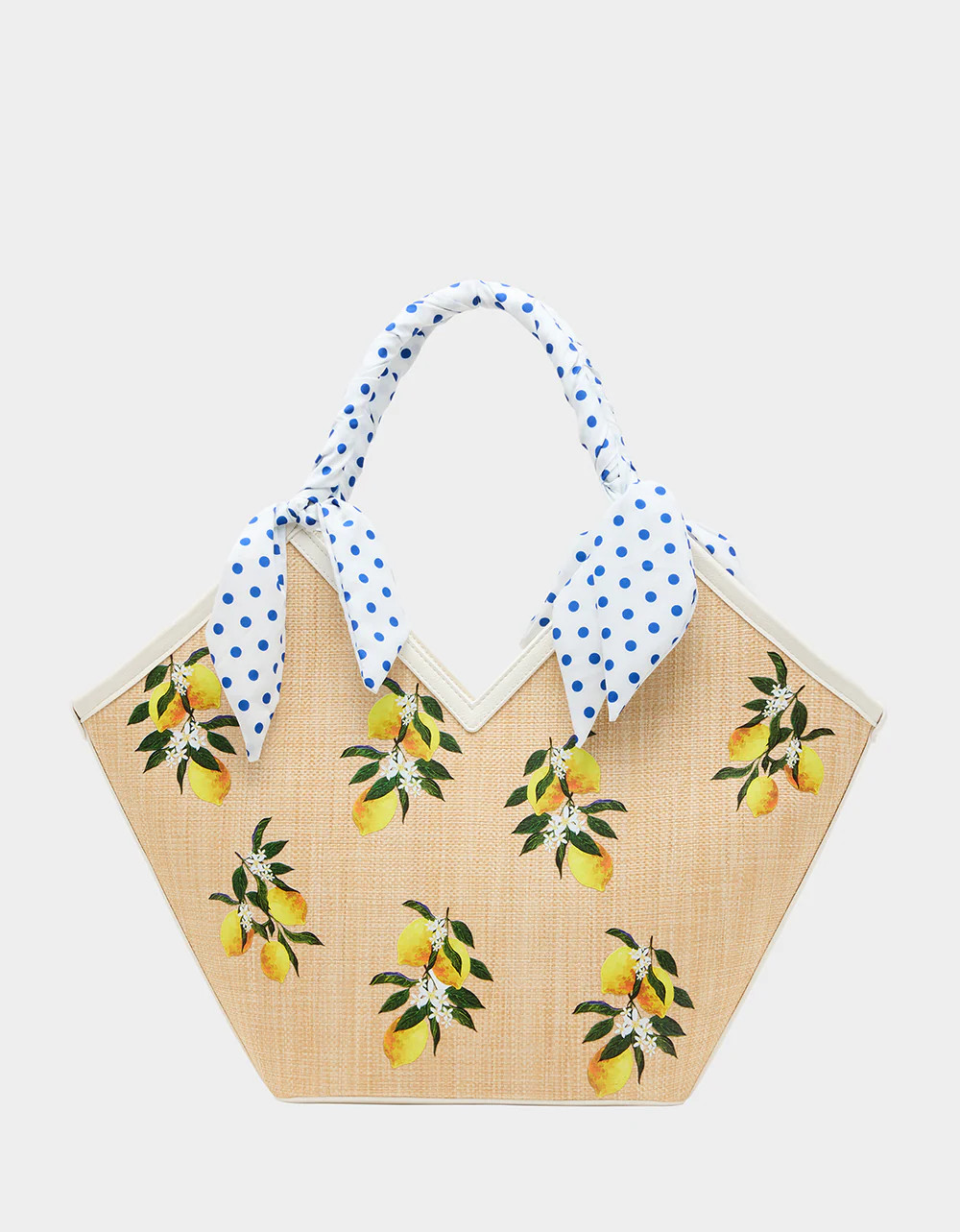DON'T BE TARTY TOTE NATURAL Lemon Scarf Women's Tote Handbag | Betsey Johnson