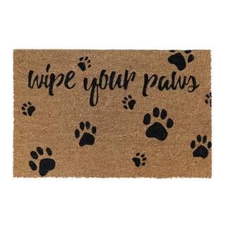 Wipe Your Paws Black 24 in. x 36 in. Coir Door Mat | The Home Depot