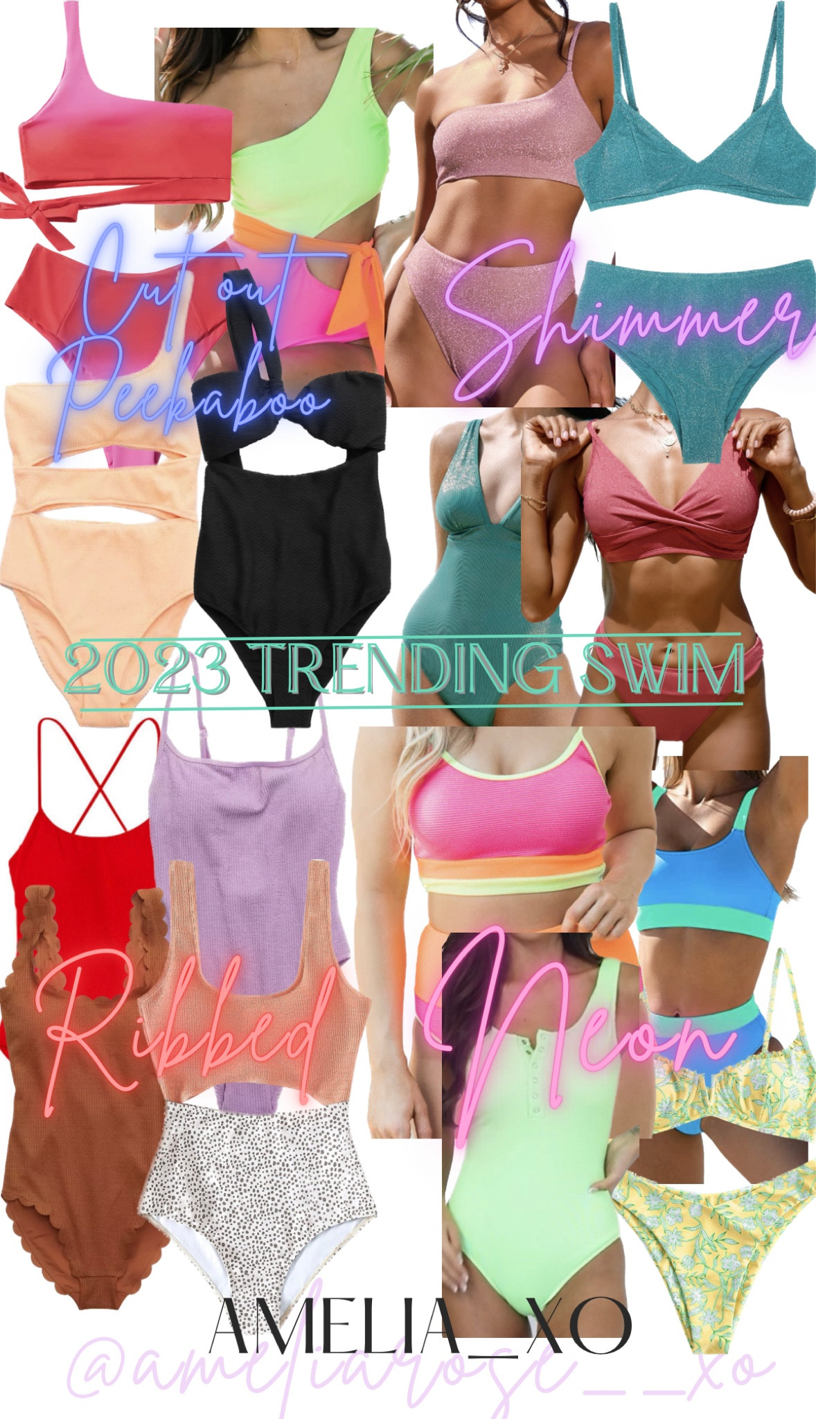 Hot trends for 2023 swimwear!! 👏 
Trending - cut out/peekaboo, Shimmer/Shiny/Glitter, Ribbed/textured, Neon brights! Love them all! 
Vacay | vacation | spring break 

#LTKswim #LTKSeasonal #LTKFind