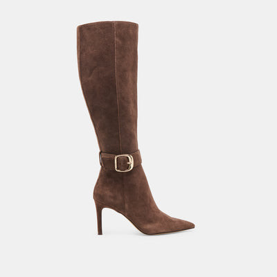 Kinzy Boots Dk Brown Suede | DolceVita.com