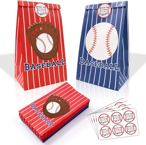 Kitticcino 24 pcs Baseball Party Favors Baseball Goodie Bags Party Gift Bags with Stickers Sports Themed Party Favors Birthday Party Supplies Decorations | Amazon (US)