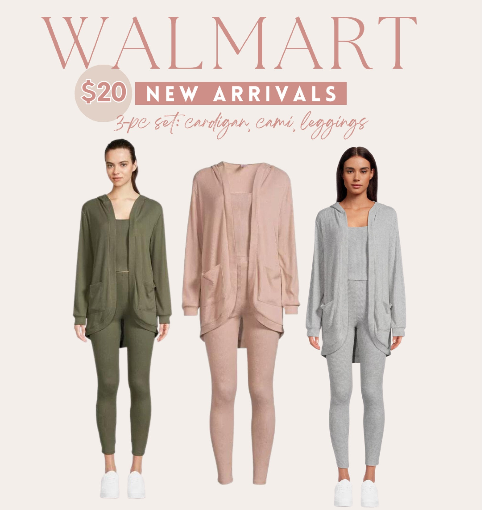 Fall Fashion // fall travel outfit ideas // Walmart lounge set // No Boundaries Juniors Cocoon Cardigan, Cami, and Leggings Outfit, 3-Piece Set, Sixes XS-3XL

#LTKtravel #LTKSeasonal #LTKfindsunder50